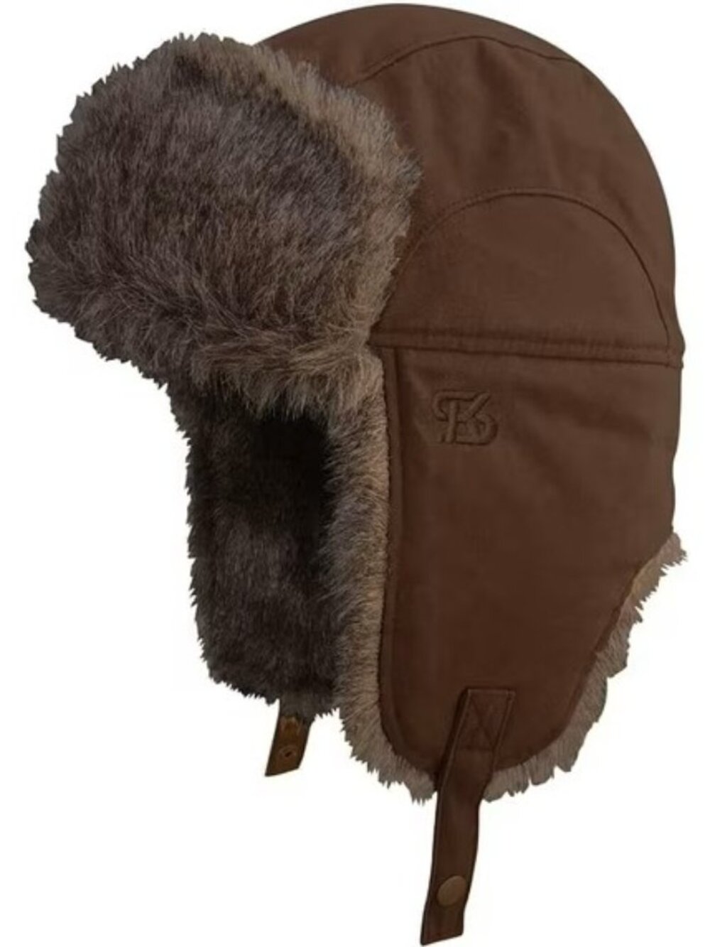 Lakeson Trapper Hat Wax Cotton Faux Fur Brown M